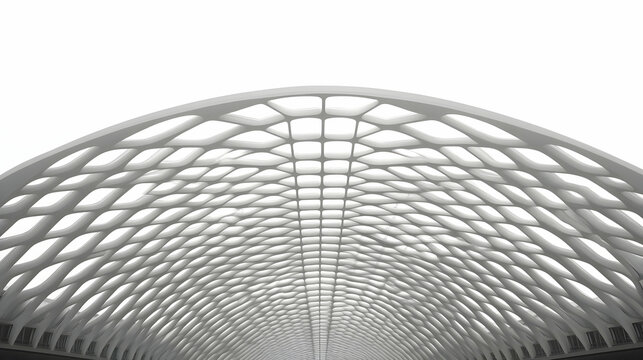 Arched Lattice Structure Architectural Illustration