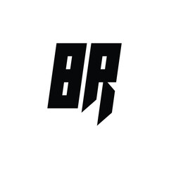 BR monogram logo design letter text name symbol monochrome logotype alphabet character simple logo