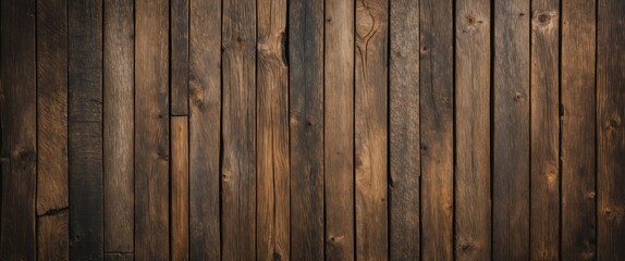 Obraz premium Rich vintage wooden texture featuring dark, warm tones and natural grain patterns ideal for background use in various design projects.