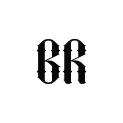 BR monogram logo design letter text name symbol monochrome logotype alphabet character simple logo