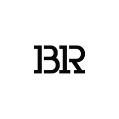 BR monogram logo design letter text name symbol monochrome logotype alphabet character simple logo