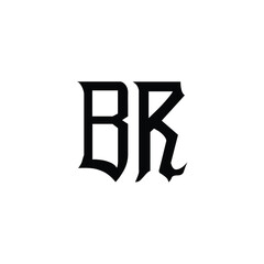 BR monogram logo design letter text name symbol monochrome logotype alphabet character simple logo