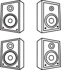 Speaker Silhouette Vector Set Vol - 3 ,public, amplifier, horn, speech, vector, red, volume