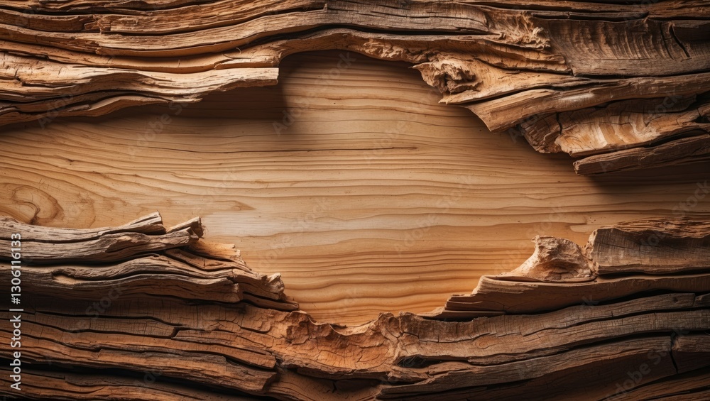 Wall mural natural wood bark texture with intricate patterns and warm tones suitable for background uses in des