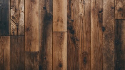 Fototapeta premium Elegant wooden floor texture with rich tones and natural grain patterns ideal for backgrounds and design projects with ample copy space.