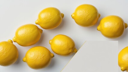Fresh Ripe Yellow Lemons Over White Background With Copy Space For Text Design or Advertisement Use