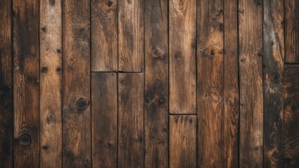 Naklejka premium Aged wooden plank texture with rich brown hues creating a vintage rustic background ideal for design or decorative purposes.