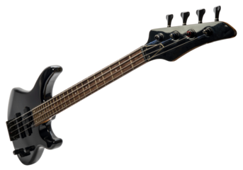 Electric bass guitar isolated on white background, Electric guitar on white background with work path.