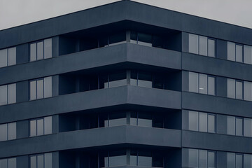 Dark Modern Building Exterior Illustration