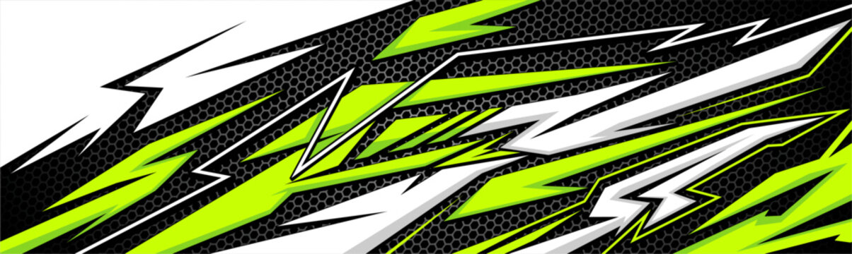 Abstract Car decal design vector. Graphic abstract stripe racing background kit designs for wrap vehicle, race car, rally, adventure and livery.