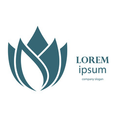 Elegant and beautiful blooming flower logo illustration