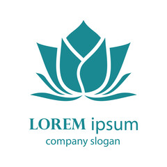 Elegant and beautiful blooming flower logo illustration