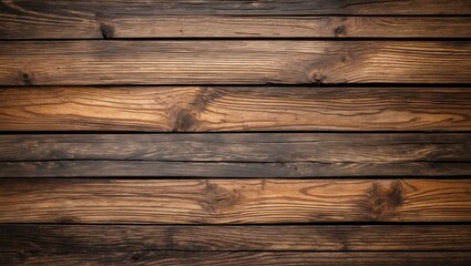 Naklejka premium Textured wooden surface background featuring rich brown hues and a rustic appearance ideal for design and decor projects.