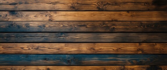 Naklejka premium Rustic wooden tabletop texture with rich grain patterns ideal for backgrounds and design projects featuring natural aesthetics.