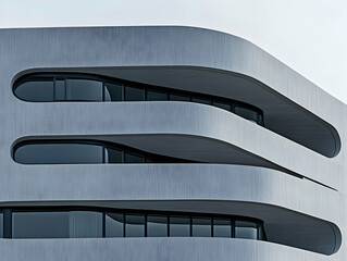 Curved Modern Building Facade Illustration
