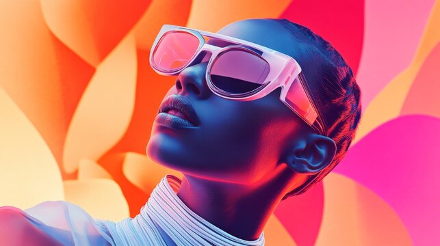 A stylish magazine cover featuring futuristic trends in fashion, tech, and lifestyle, with bold, innovative design