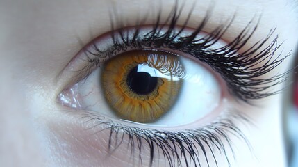 Closeup Macro Shot of a Human Eye with Long Eyelashes