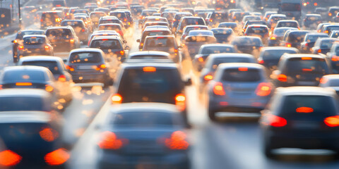Photo Of Intense Traffic Flow During Rush Hour With Blurred Lights