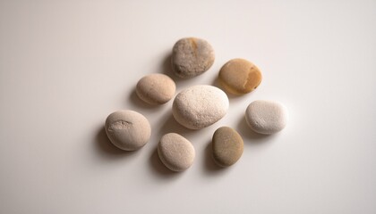 Smooth stones on white