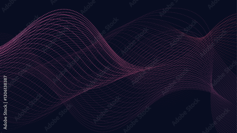 Aufkleber Abstract digital wave of particles and lines. Futuristic Technology wave form design. Glowing energy waves with gradient. Neon Waves Background with energy light lines Flow. Particle technology concep