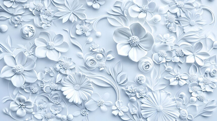 White Floral 3D Illustration A Realistic Abstract Background And Art