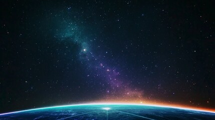 Obraz premium Ethereal Cosmos AI Generated Space Banner Galaxy Planet Earth