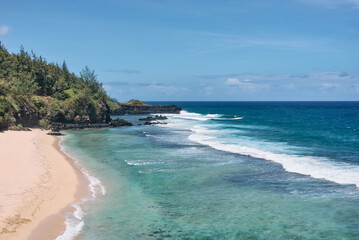 Le Gris Gris cliffs and beach on the south coast of Mauritius island, Africa