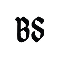 BS monogram logo design letter text name symbol monochrome logotype alphabet character simple logo