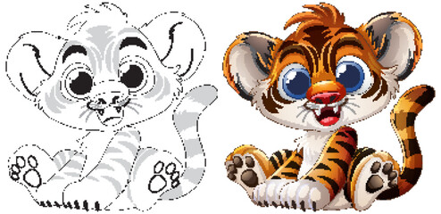 Adorable Baby Tiger Illustrations