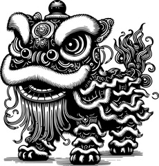 VECTOR ILLUSTRATION OF BARONGSAI OR CHINESE LION DANCE © linda