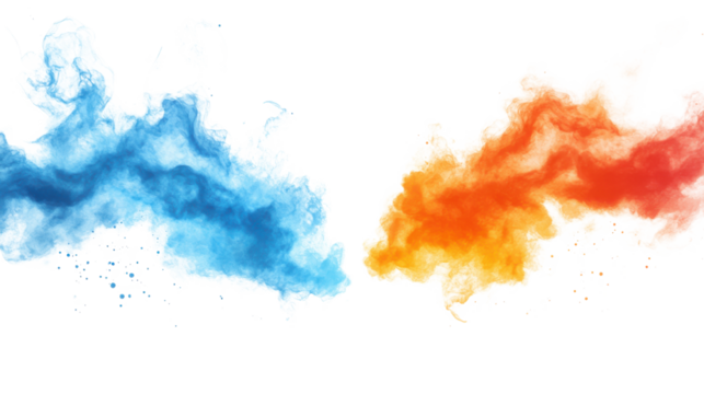 colorful paint splashes isolated on white background 