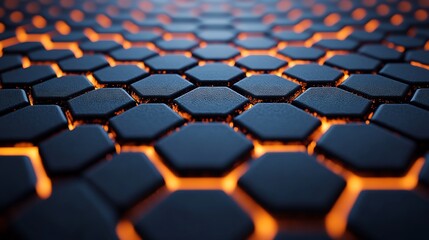 Naklejka premium Glowing Hexagon Pattern Abstract Background. AI Generated
