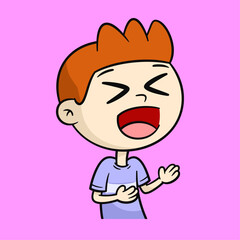 Cartoon Laughing Expression – Funny Character with a Happy