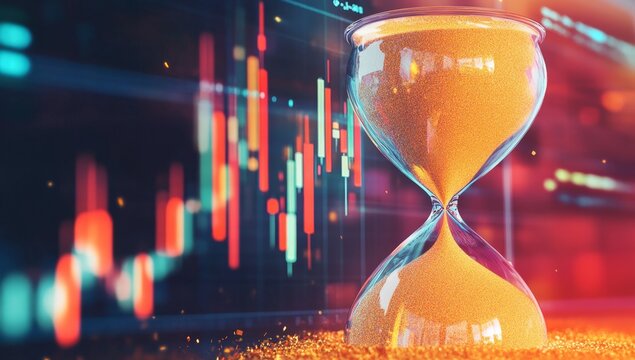 Hourglass Sand Timer With Stock Chart