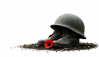 Remembrance Day: Helmet, Boots, Poppy