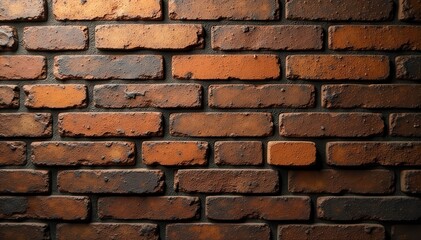 Obraz premium Rough chocolate brown brick wall, textured surface, material, brown