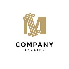 Fototapeta premium Letter M Law Logo Icon Vector