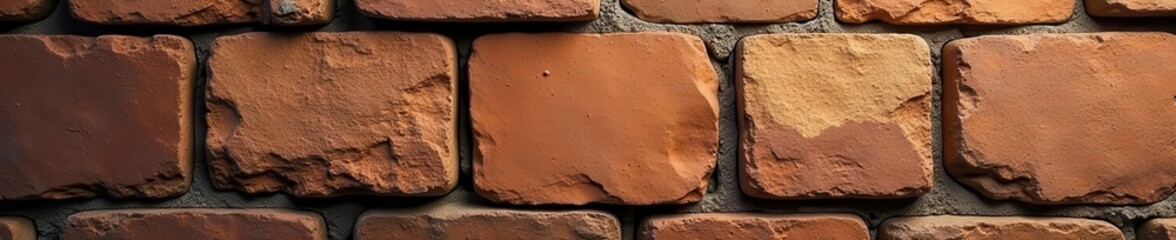 Rough-hewn brown stone wall, deep texture, aged surface, natural, brown