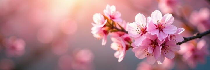 Obraz premium Soft-focus spring blossoms, blurred bokeh background, garden, springtime