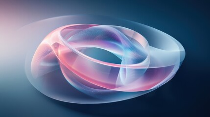 Naklejka premium Abstract Pink and Blue Swirling Energy Orb Digital Art, Futuristic Technology Concept