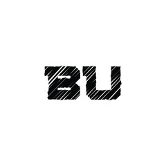 BU monogram logo design letter text name symbol monochrome logotype alphabet character simple logo