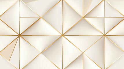 Seamless golden geometric grids on a smooth ivory backdrop, forming a refined and high-end Art Deco texture