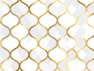 Fototapeta premium Seamless golden Moroccan lattice designs forming an intricate and culturally inspired Art Deco pattern