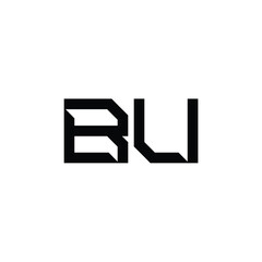 BU monogram logo design letter text name symbol monochrome logotype alphabet character simple logo
