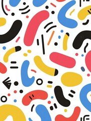 Unconventional and whimsical patterns with a mix of retro-futurism and contemporary abstract motifs, playful and bold, copyspace, no trademark, no watermark