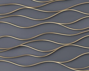 Seamless ultra-thin golden waves flowing smoothly over a muted matte gray background, forming an elegant texture