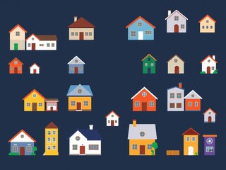 Fototapeta premium Charming Colorful Houses Lined Along a Scenic Street Creating a Vibrant and Inviting Neighborhood Atmosphere