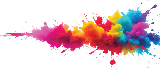 Trendy Aquarelle Splash Art: Bright and Bold Watercolor Strokes and Splatter in a Rainbow of Colors, Isolated on a White Canvas for a Fresh, Modern Touch in Abstract Design and Artistic Expression