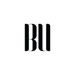 Obraz premium BU monogram logo design letter text name symbol monochrome logotype alphabet character simple logo