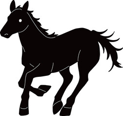走る馬のシルエット イラスト